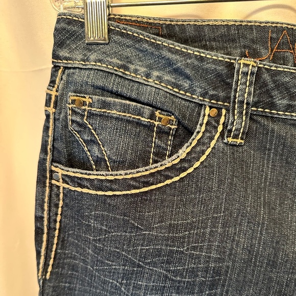 Jag Jeans Mid-Rise Bootleg Stretch Women’s Jeans Size 16 Embroidered Pockets - Picture 2 of 13